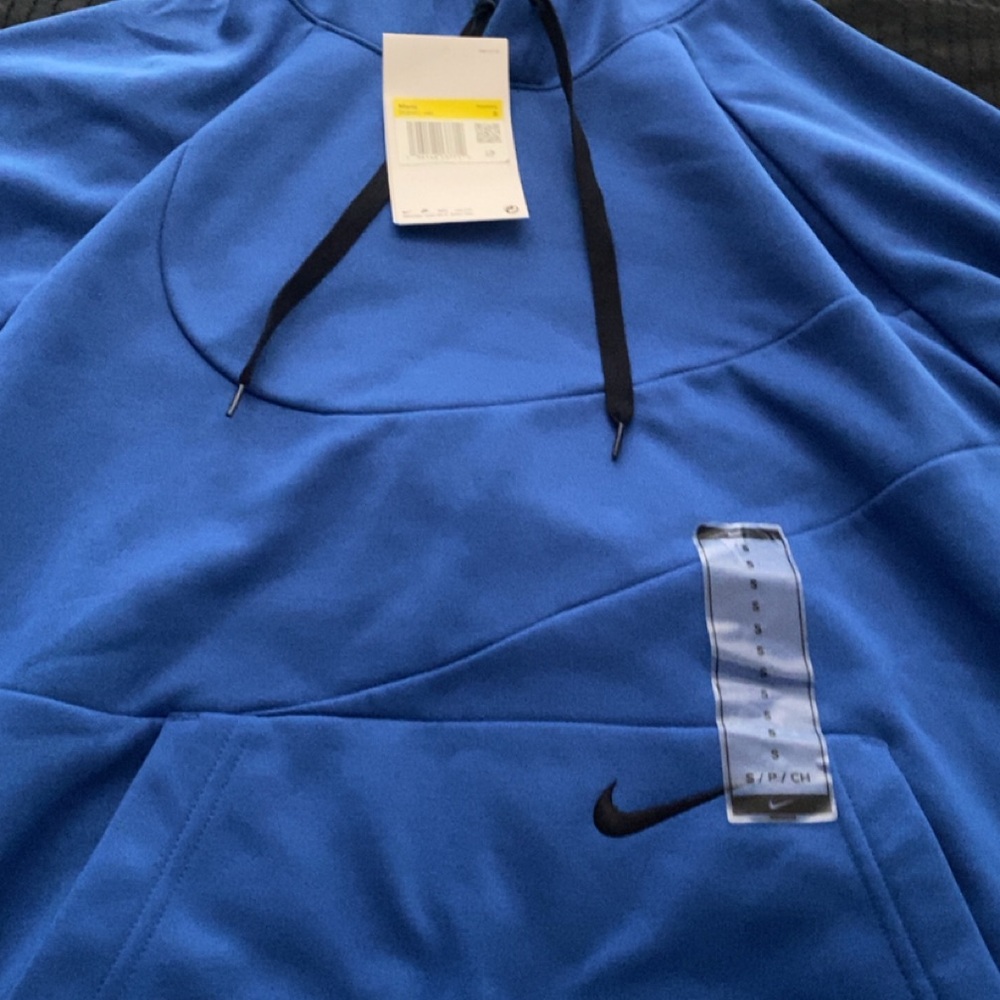 Men’s Blue Nike Sweatshirt Therma Fit Pullover Fleece Lined